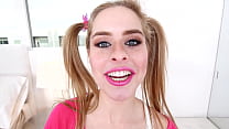 LILY FORD Pigtails Cutie 19 YO Huge Cock POV Blowjob and Huge Load Cum Swallow - WoW! A